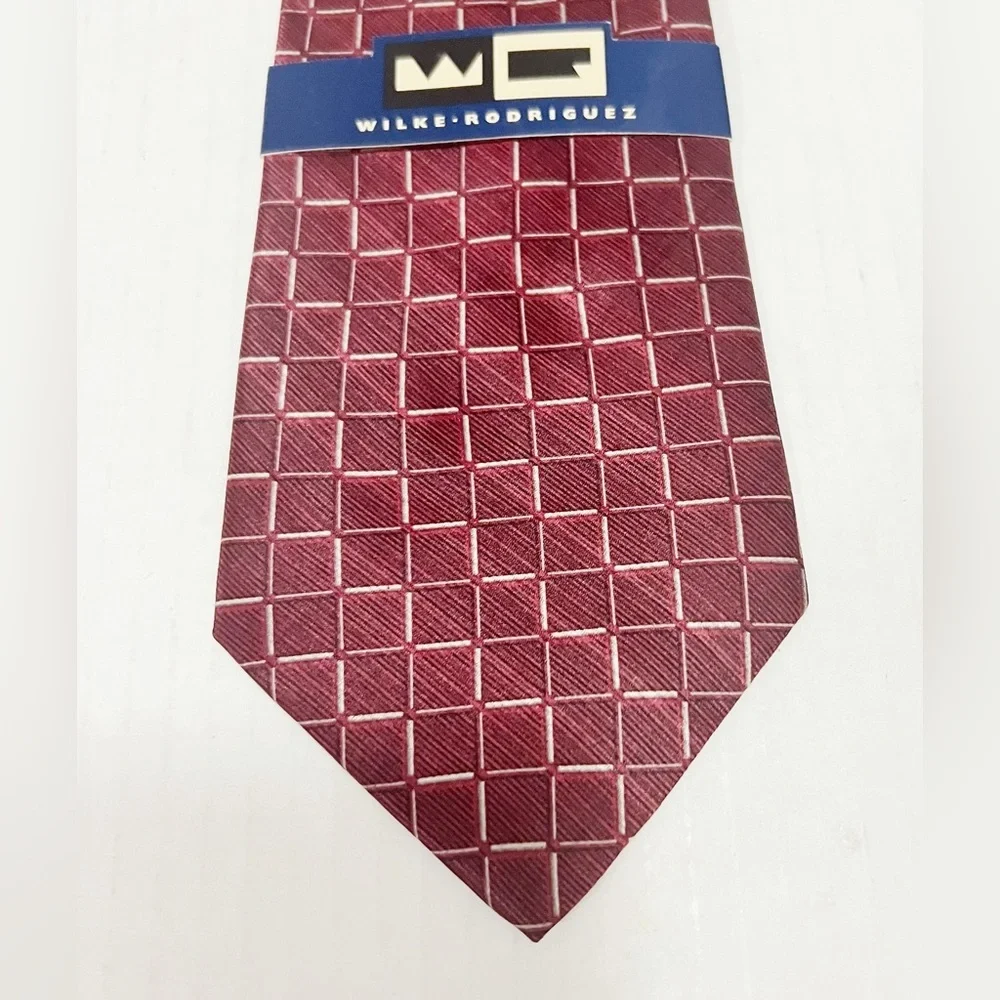New Wilke-Rodriguez Burgundy silk tie.